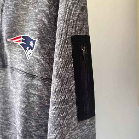 NWT New England Patriots Antigua Heather Quarter-Zip Pullover Jacket - Picture 14 of 14